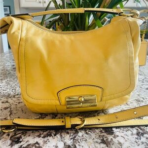 Coach Lemon Yellow Leather Shoulder Bag